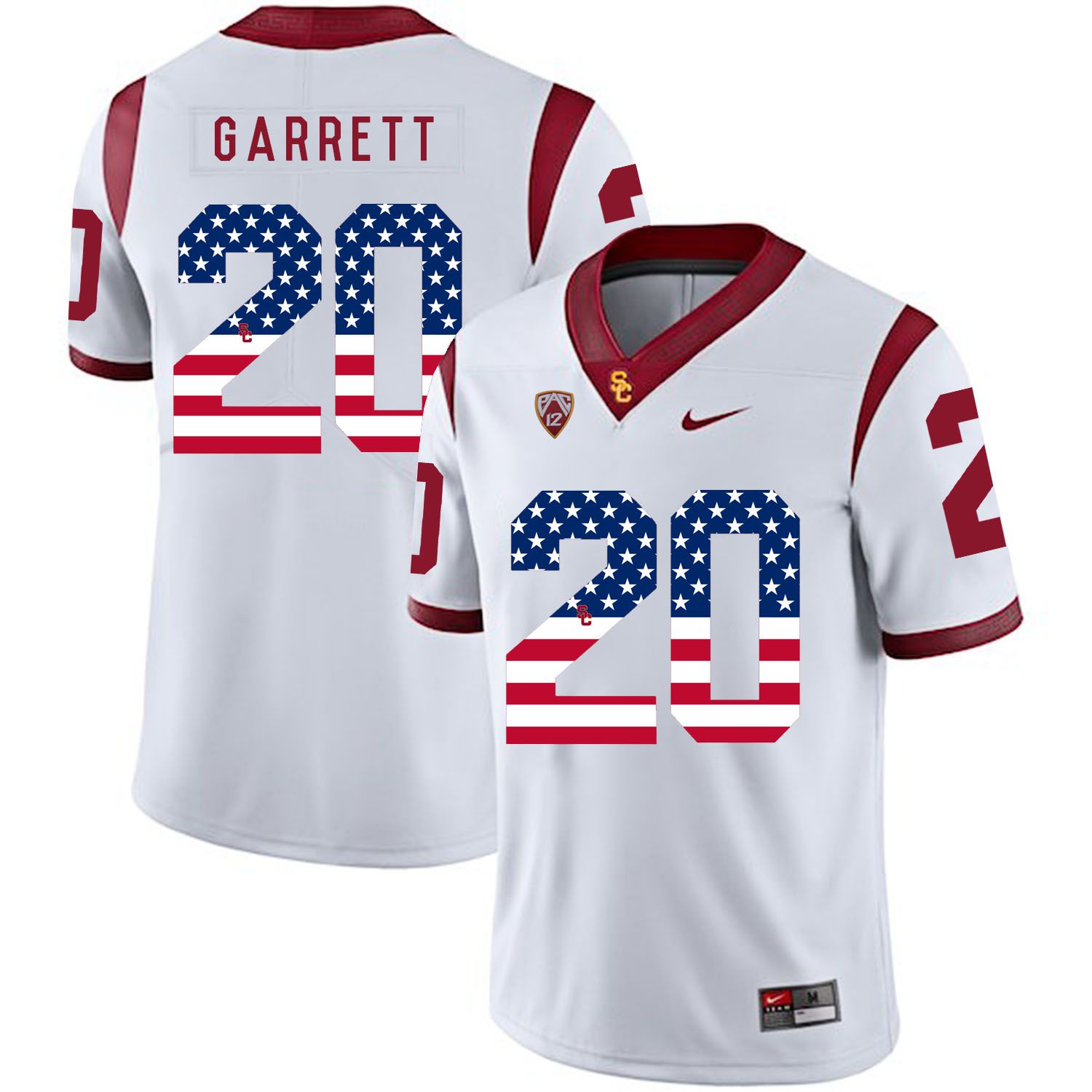 Men USC Trojans #20 Garrett White Flag Customized NCAA Jerseys